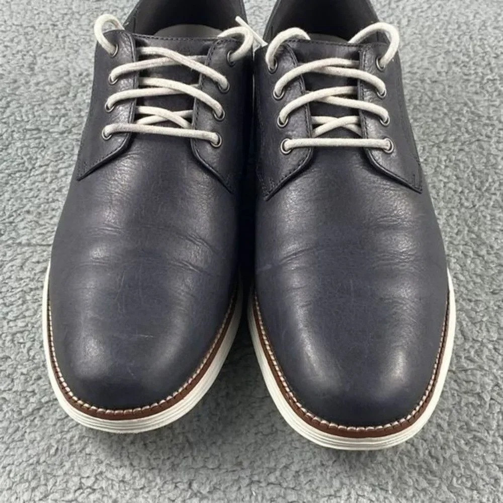 Cole haan original Classic Grand Plain Oxford Shoes Mens 11 M Navy‎ Lace Up - Picture 13 of 14